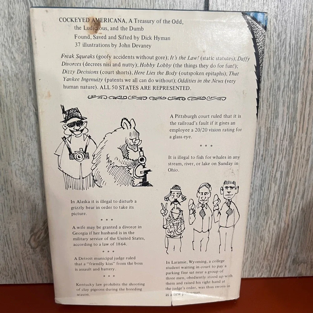 Cockeyed Americana Dick Hyman 1979 Hardcover Oddities Humor Jimmy Durante Law